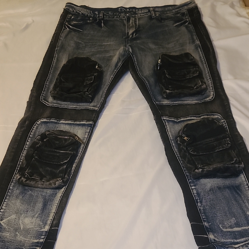 Men's Slim Fit Jeans - Black and Gray